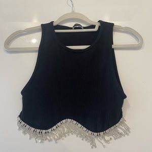 Zara black and silver crop top!!!